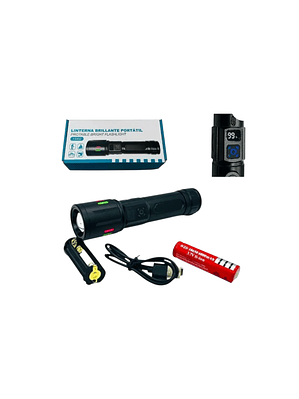 Linterna Led recargable con zoom Full metal IRM 13402