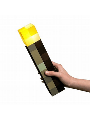 Minecraft Lámpara Antorcha 28 cm Recargable 4 Colores En 1