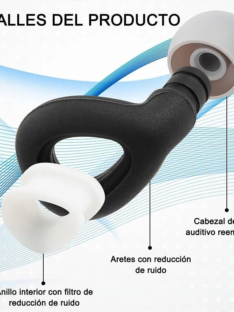 Tapones Antiruido Para Oídos Gota De Agua 3 Tamaños Cómodos 4