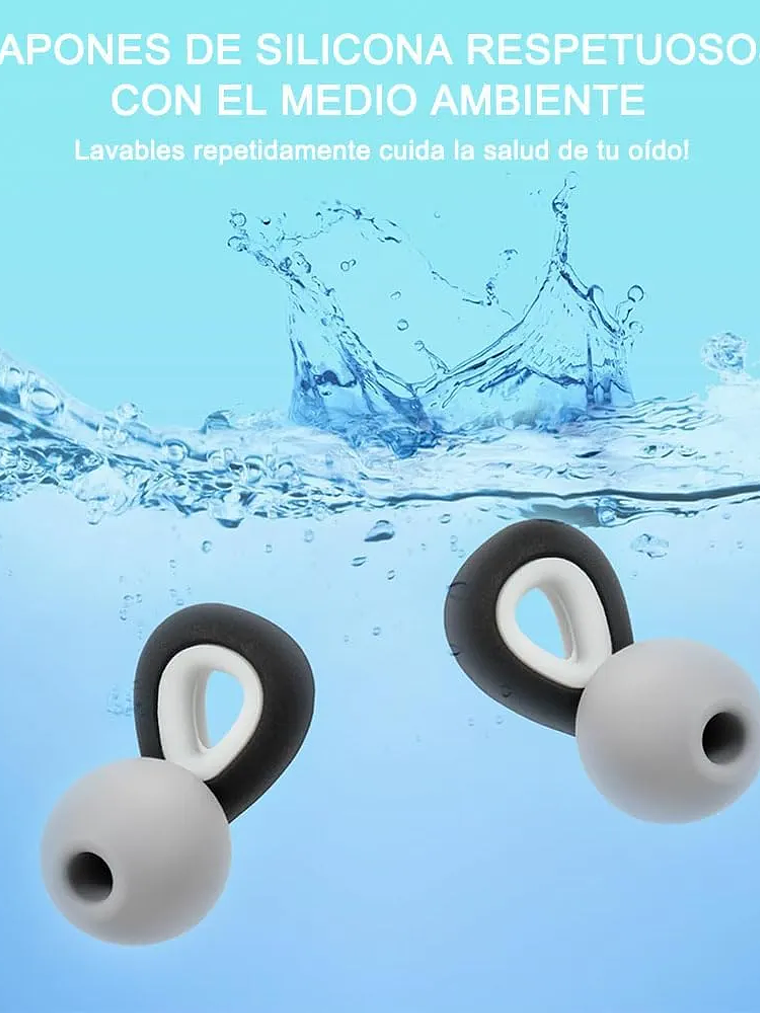 Tapones Antiruido Para Oídos Gota De Agua 3 Tamaños Cómodos 2
