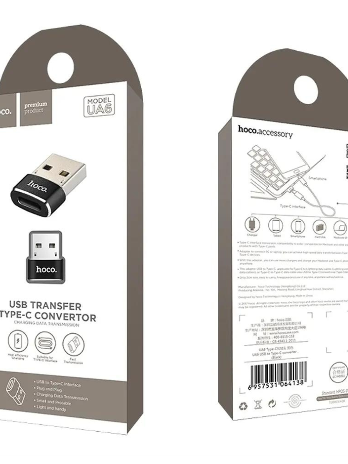 Adaptador Convertidor Hoco Ua6  Tipo C a USB 1
