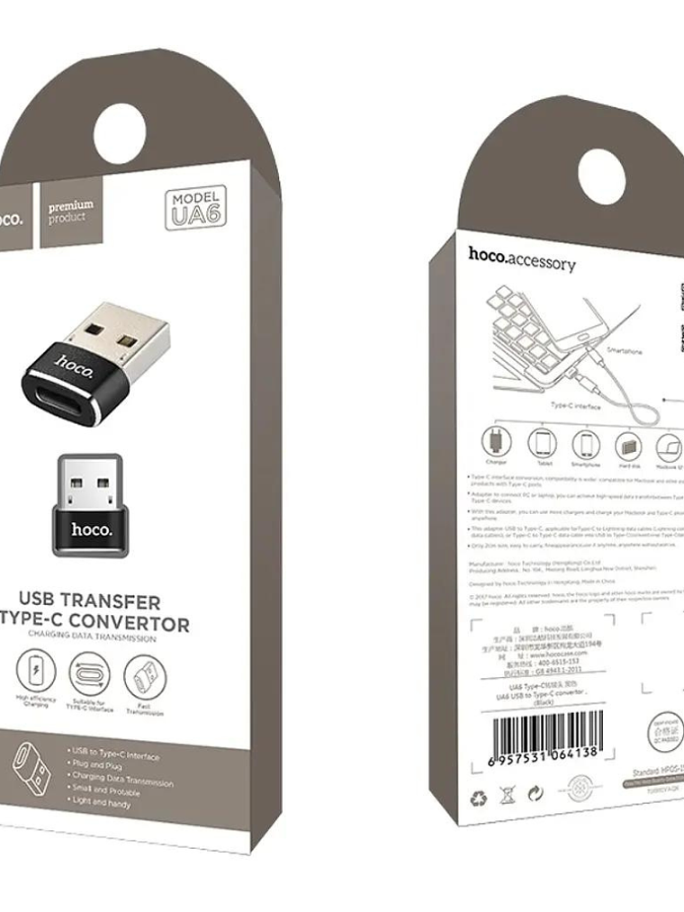 Adaptador Convertidor Hoco Ua6  Tipo C a USB 1