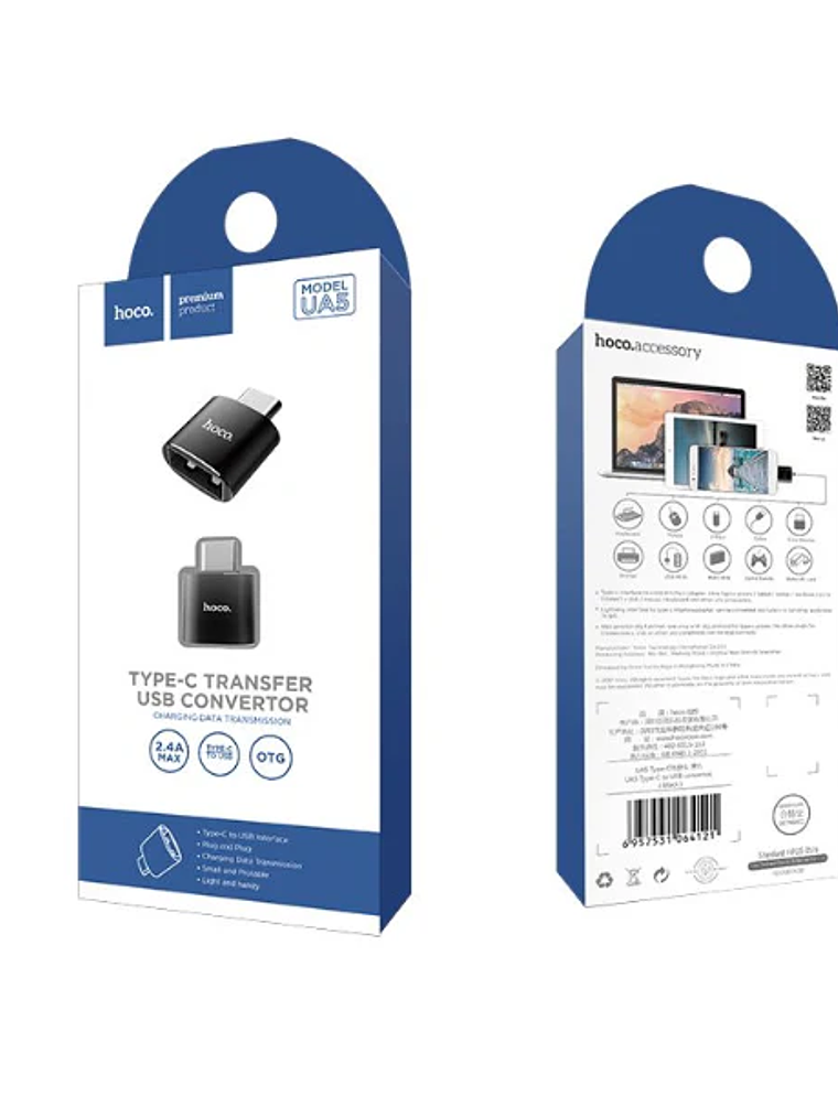 Adaptador Convertidor Hoco  AU5  USB A Tipo C  1