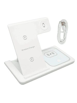 Base De Carga Inalambrica 3 En 1 Blanco