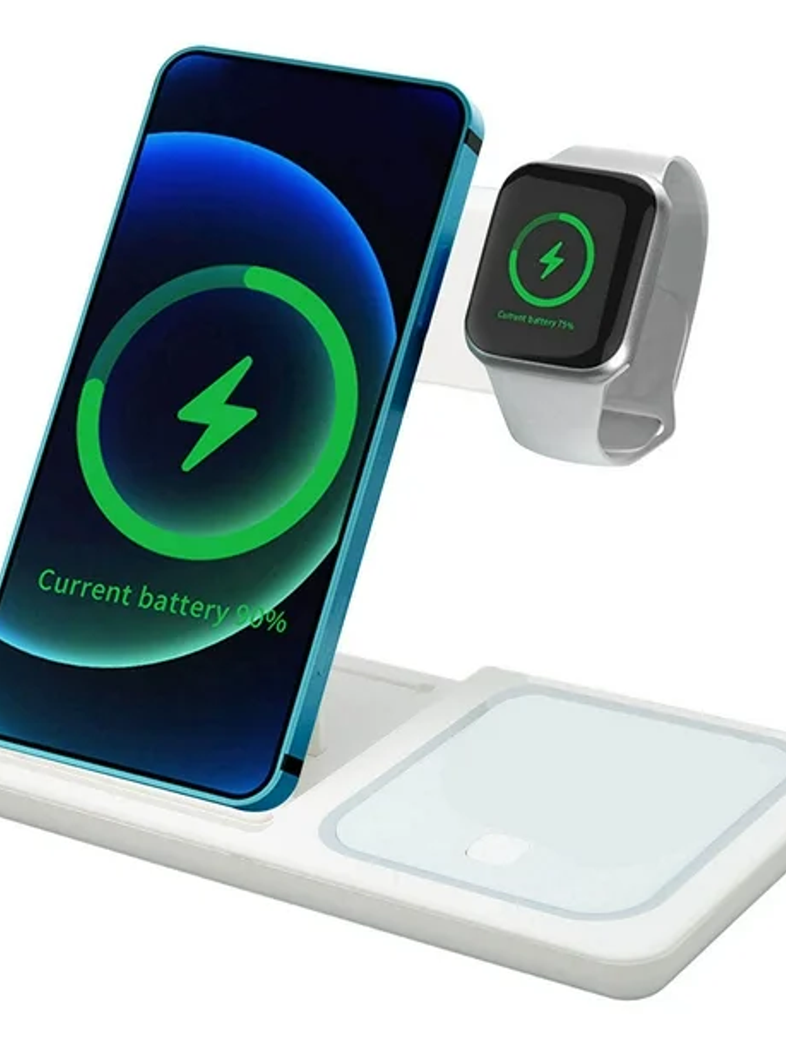 Base De Carga Inalambrica 3 En 1 Blanco 3