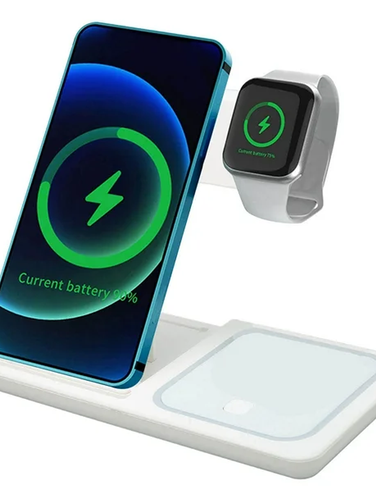 Base De Carga Inalambrica 3 En 1 Blanco 3