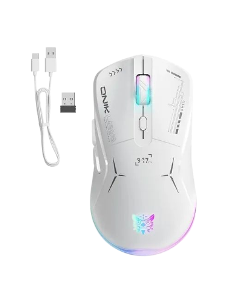 Mouse Gamer Onikuma Inalambrico CW917 Rgb 4800dpi White Blanco 1