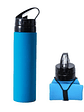 Botella Termo De Agua Silicona Portátil Plegable 600ml- Azul - Miniatura 1