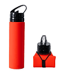Botella Termo De Agua Silicona Portátil Plegable 600ml- Rojo - Miniatura 1