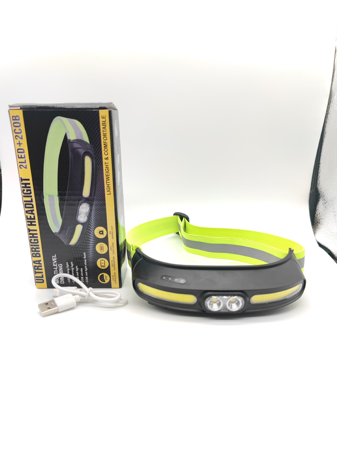 Luz Linterna Frontal Led+cob Luz Blanca Y Roja 1100mah 2