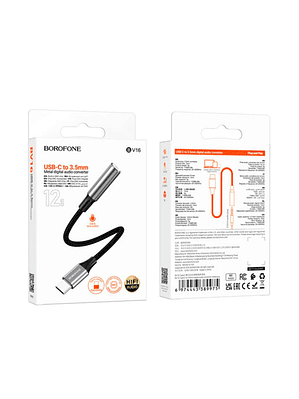 Adaptador Tipo C a Jack 3.5mm Borofone Bv16 Negro