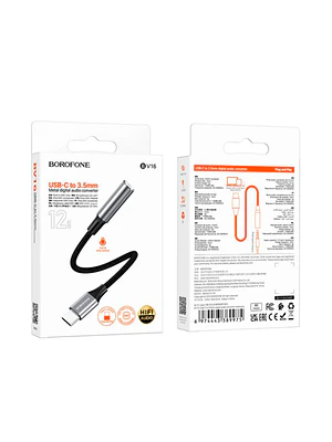 Adaptador Tipo C a Jack 3.5mm Borofone Bv16 Negro