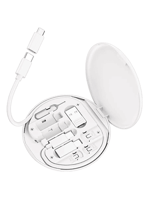 Kit Adaptadores Cable Usb 5 En 1 Usb C Micro 60w Para Iphone Blanco