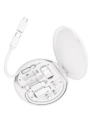 Kit Adaptadores Cable Usb 5 En 1 Usb C Micro 60w Para Iphone Blanco