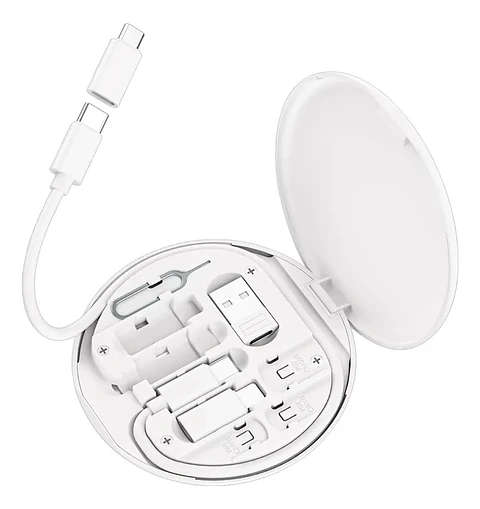Kit Adaptadores Cable Usb 5 En 1 Usb C Micro 60w Para Iphone Blanco