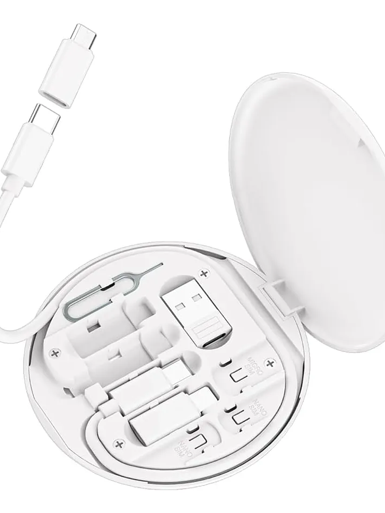 Kit Adaptadores Cable Usb 5 En 1 Usb C Micro 60w Para Iphone Blanco 1