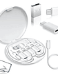 Kit Adaptadores Cable Usb 5 En 1 Usb C Micro 60w Para Iphone Blanco - Miniatura 2