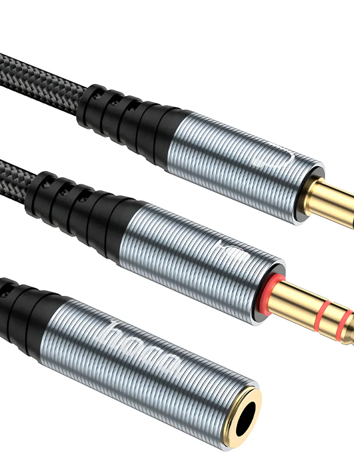 Cable De Audio Jack 3.5mm 2 En 1 Hoco Upa21 Gris 3