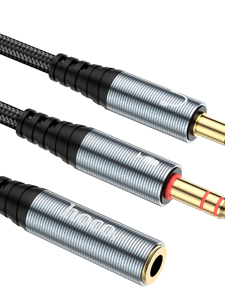 Cable De Audio Jack 3.5mm 2 En 1 Hoco Upa21 Gris 3