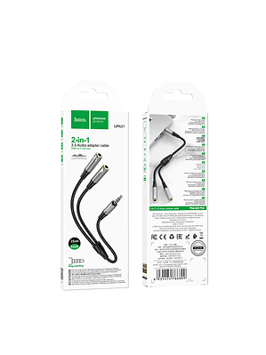 Adaptador Audio Hoco UPA21 2-en-1 3.5mm Gris