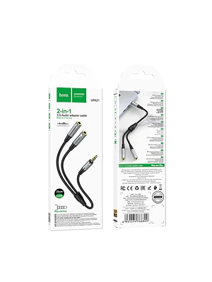 Adaptador Audio Hoco UPA21 2-en-1 3.5mm Gris