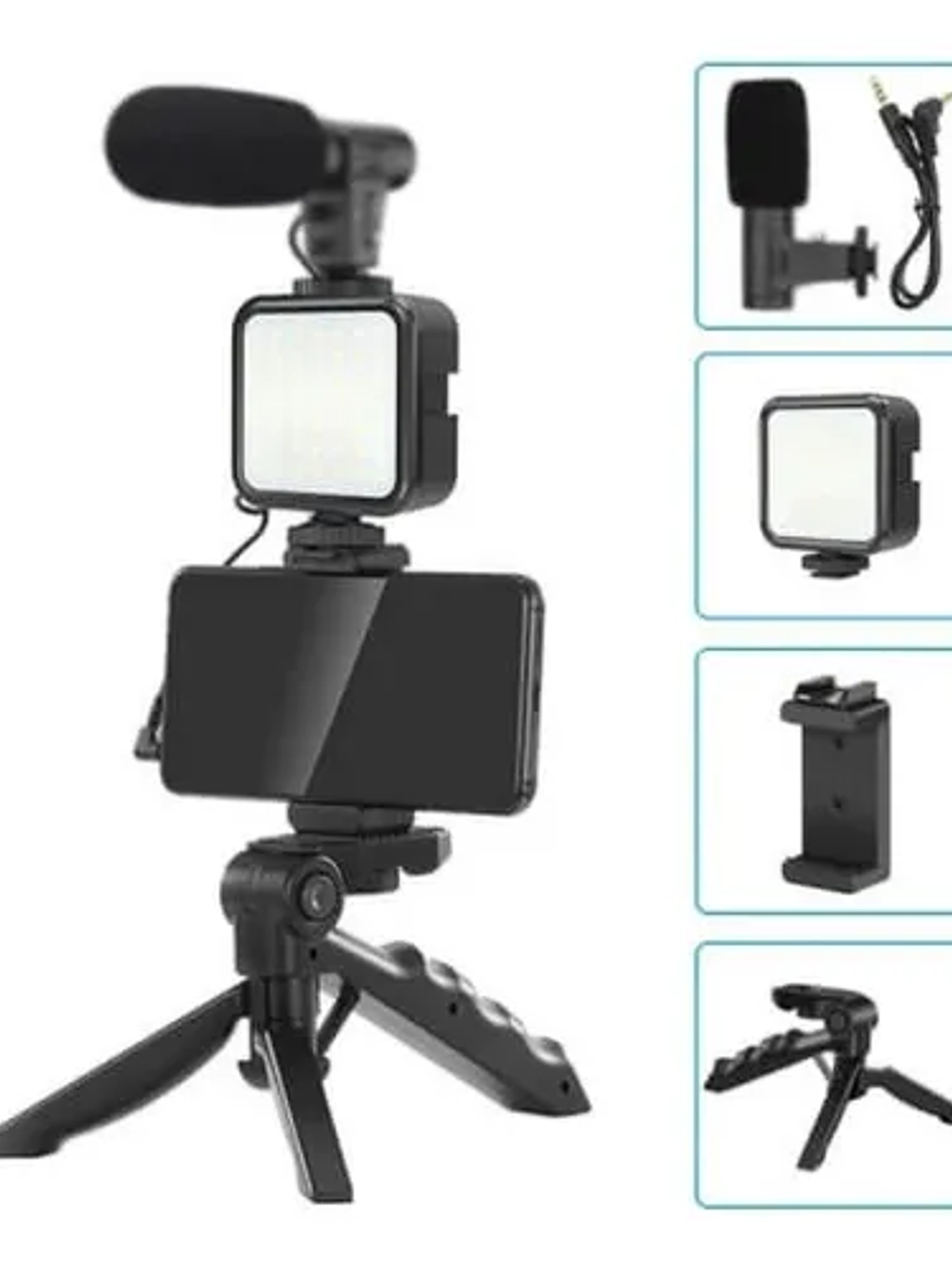 Trípode con Micrófono Luz Led para Celular y Control Bluetooth 3