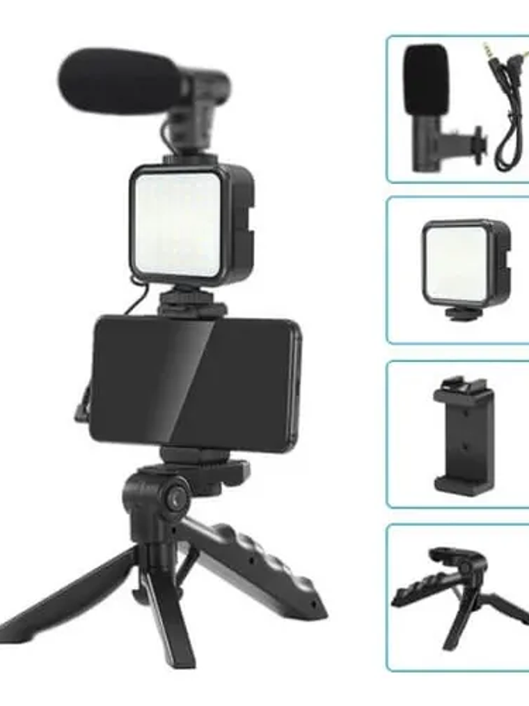 Trípode con Micrófono Luz Led para Celular y Control Bluetooth 3