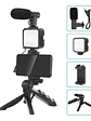 Trípode con Micrófono Luz Led para Celular y Control Bluetooth - Miniatura 3