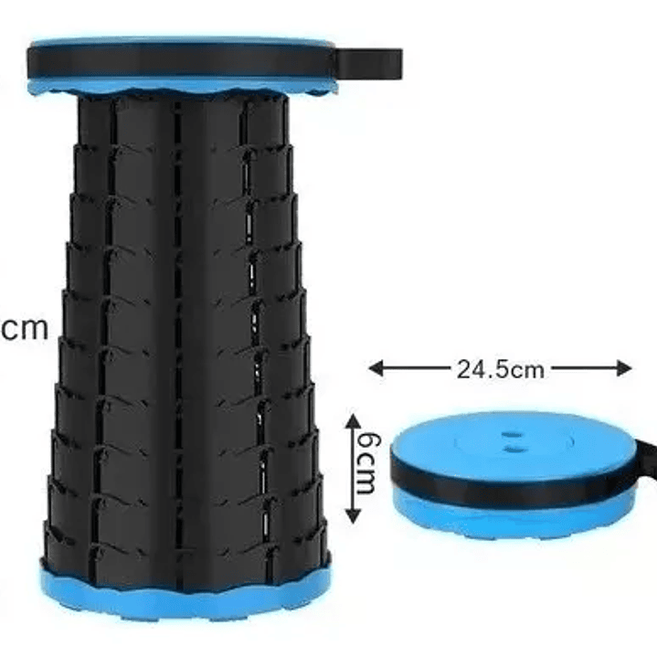 Taburete Plegable Silla Portátil Camping Retraible Plástico 2