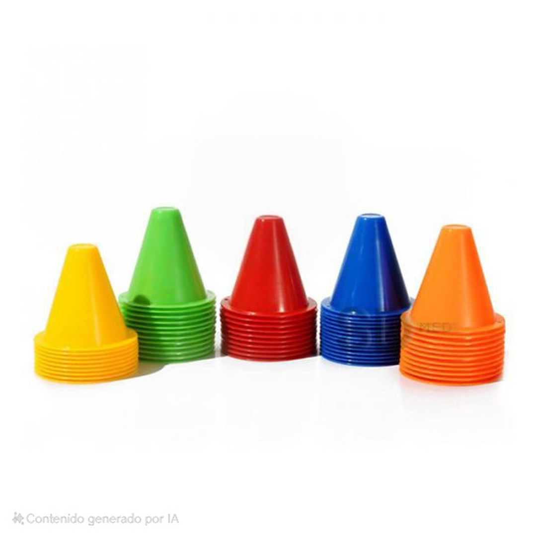 Set 12 Mini Conos Multicolor 9cm Para Agilidad Coordinación 1