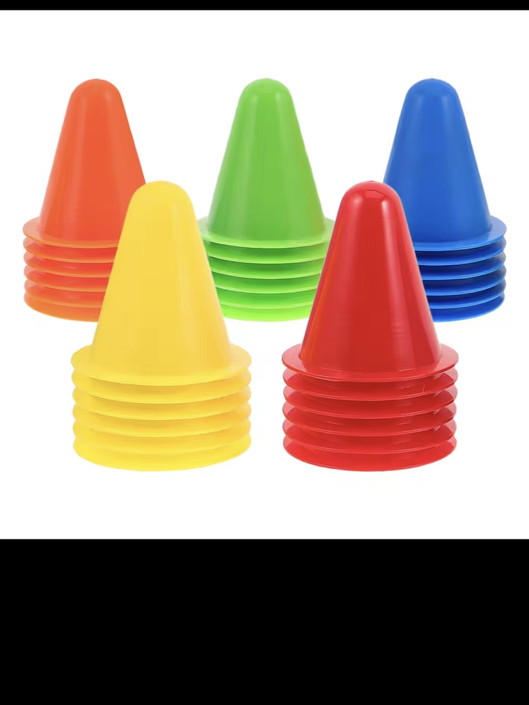Set 12 Mini Conos Multicolor 9cm Para Agilidad Coordinación 2