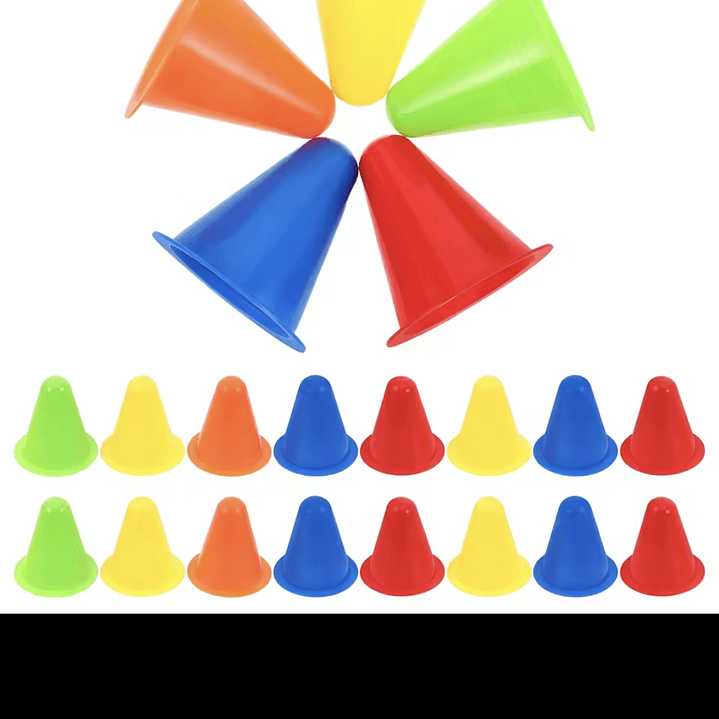 Set 12 Mini Conos Multicolor 9cm Para Agilidad Coordinación 3