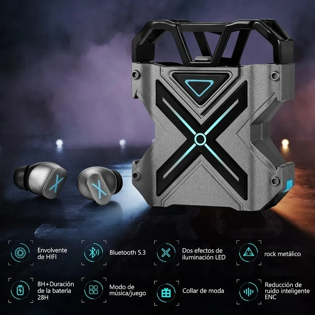 Audifonos Bluetooth   Gamer Tws K-89 color grafito 5