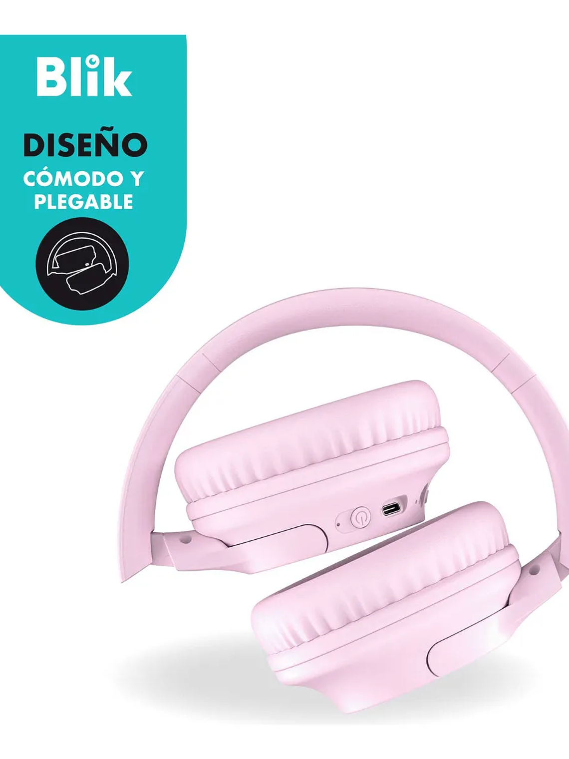 Audífonos Bluetooth Blik Soul250 16 Hrs Rosado Color Rosa 4