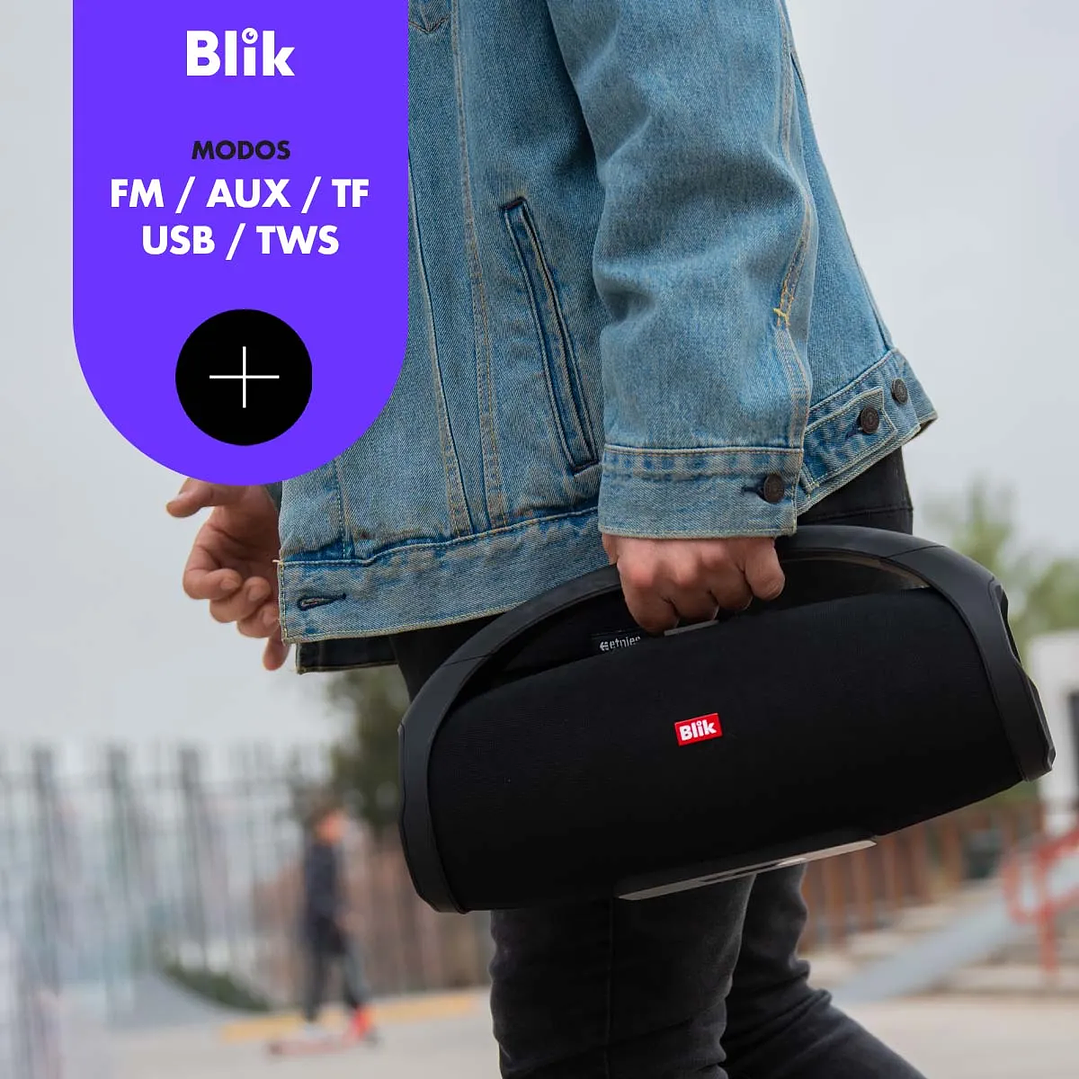 Parlante Bluetooth Blik Booster2 Color Negro 4