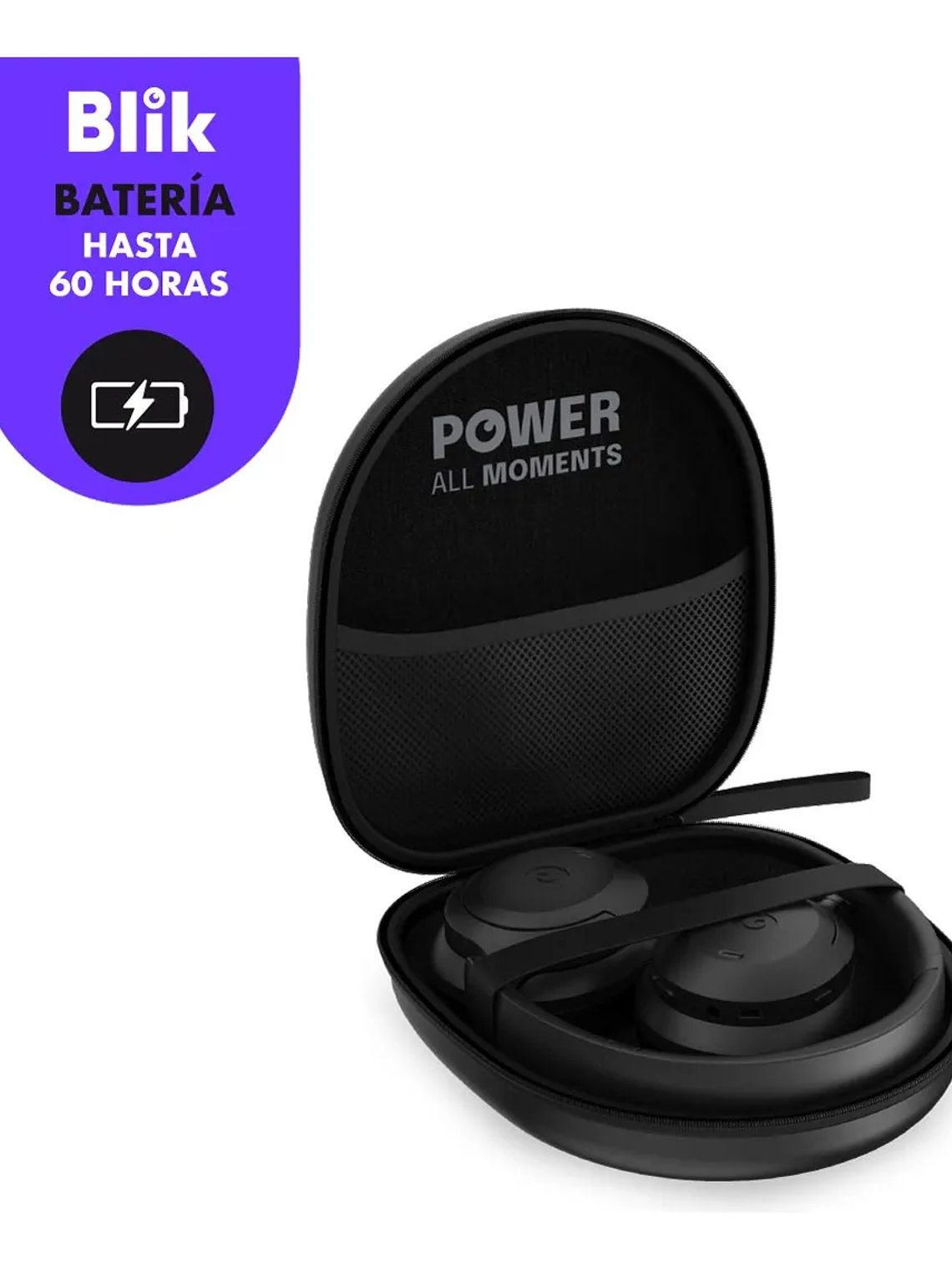 Audífonos Bluetooth Blik Soul900 Cancelación De Ruido 60 Hrs Color Negro 3