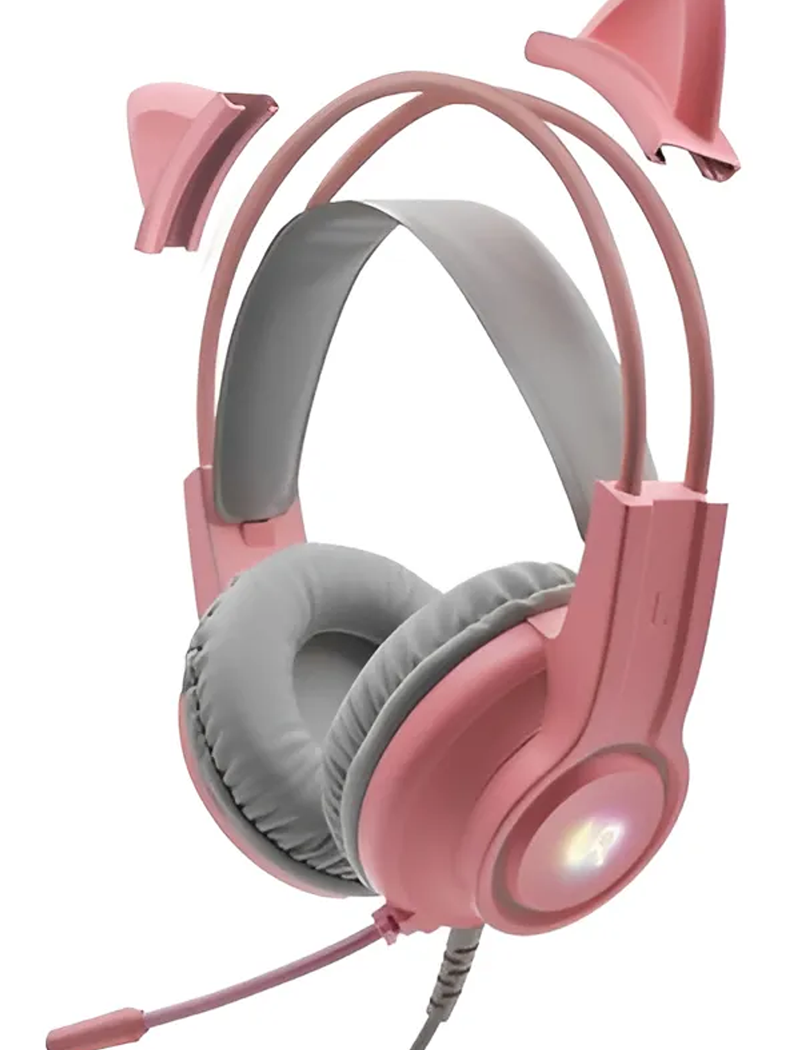 Audifonos Gamer Urbano Orejas De Gato Usb Luz Rgb Color Rosa 3