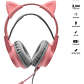 Audifonos Gamer Urbano Orejas De Gato Usb Luz Rgb Color Rosa - Miniatura 1