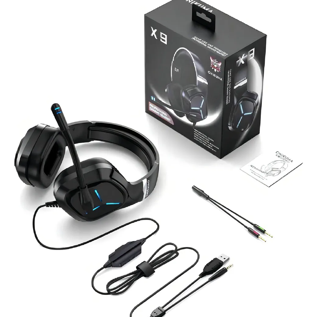 Audifonios Gamer Onikuma X9 Con Luz Rgb  2