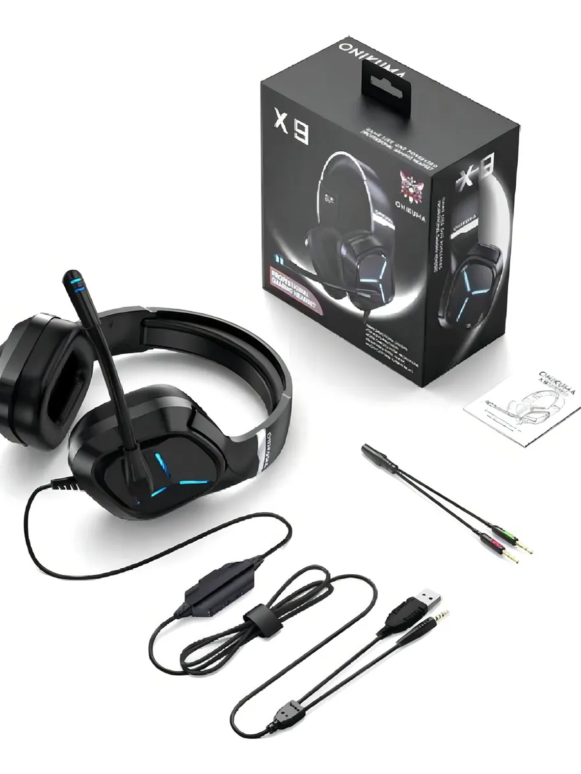 Audifonios Gamer Onikuma X9 Con Luz Rgb  2