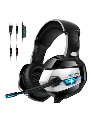 Audifonos Gamer Onikuma K5 Black Luz LED