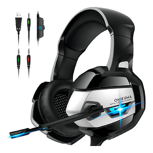 Audifonos Gamer Onikuma K5 Black Luz LED