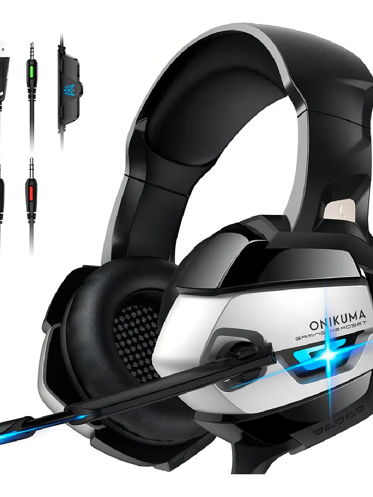 Audifonos Gamer Onikuma K5 Black Luz LED 1