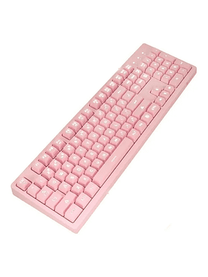 Teclado Gamer Generico Membrana Rosado Idioma Inglés 