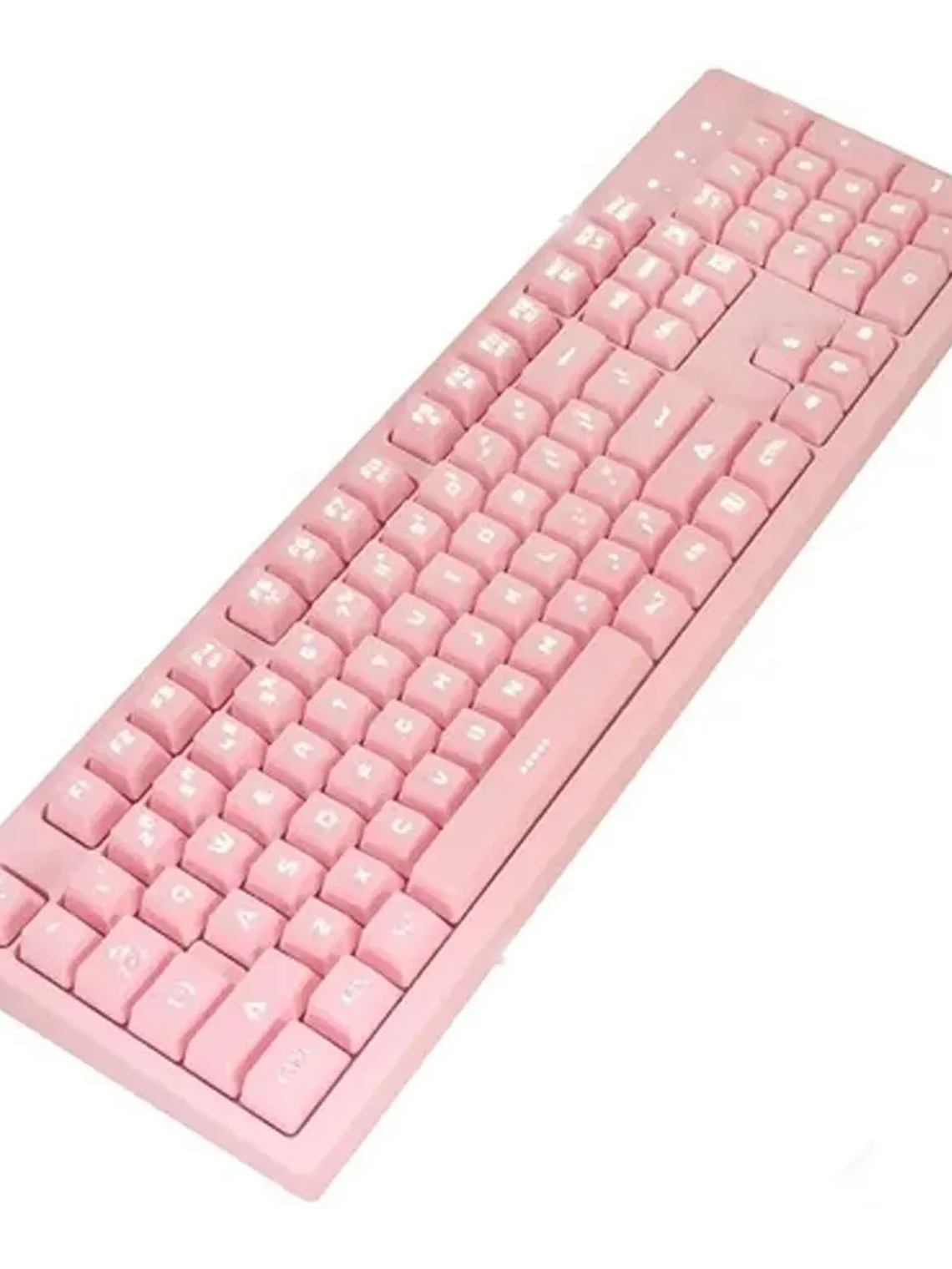 Teclado Gamer Generico Membrana Rosado Idioma Inglés  1