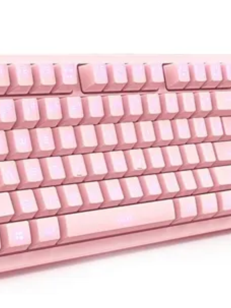 Teclado Gamer Generico Membrana Rosado Idioma Inglés  2
