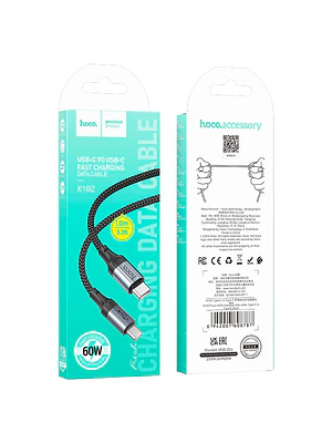 Cable Tipo C a Tipo C Hoco X102 Negro