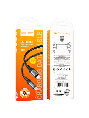 Cable Tipo C a Lightning Hoco X102 Negro