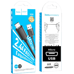 Cable Usb a Micro Usb Hoco X88 Gratified Negro