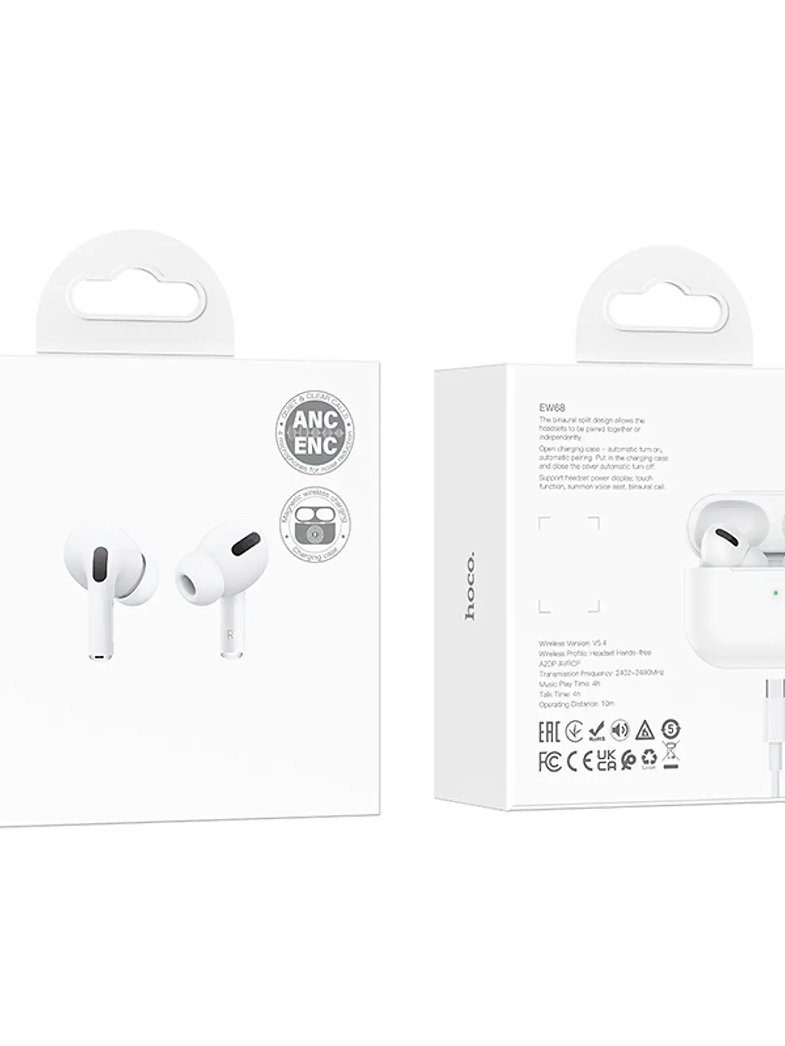Audífonos TWS Hoco EW68 ANC+ENC Blanco 3
